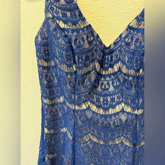 Worn once! Royal Blue Lace Fit and Flare B Darlin Dress - Picture 9 of 9